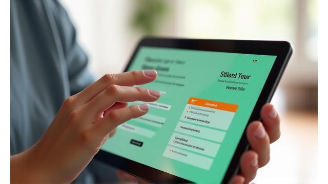 Osoba wypełniająca quiz na tablecie