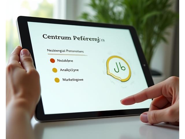 Ustawienia panelu zgody na cookies na monitorze komputera